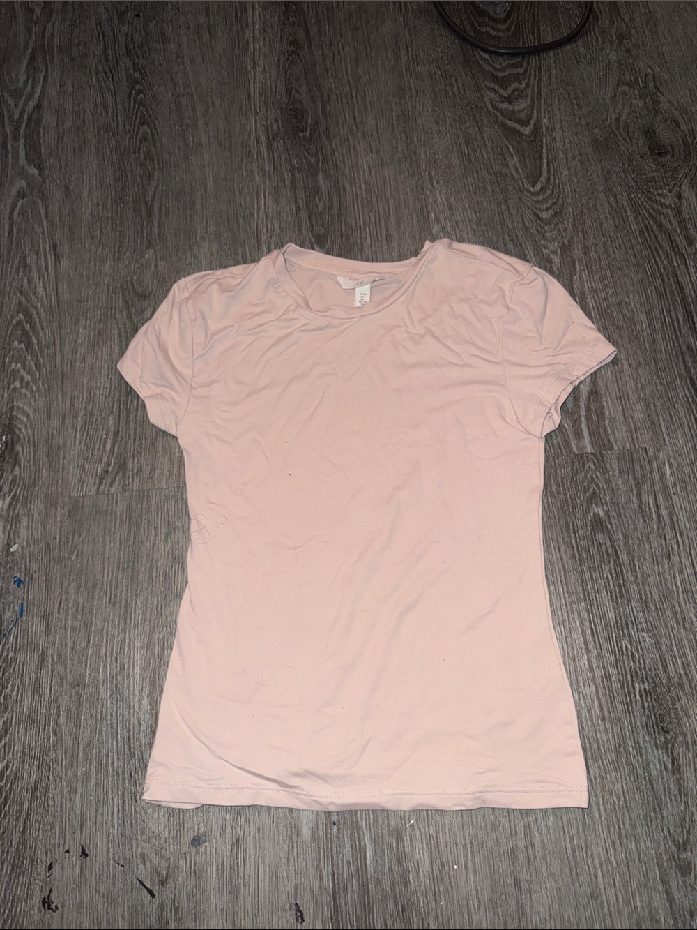 H&M Women's Short Sleeve Crew Neck Tee - Pale Pink